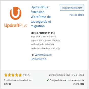 Sécuriser son site WordPress avec le plugin Updraft Plus